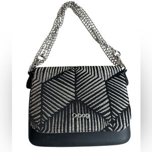 O bag O Pocket Mini Bag In Bkack And White Cgain Strap